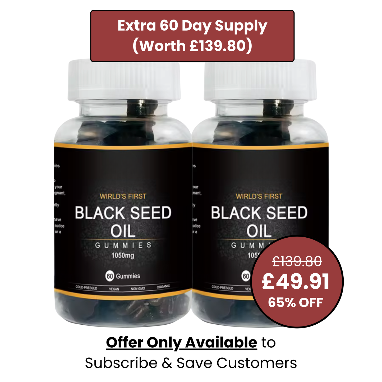 60 Day Supply | Black Seed & Honey Joint Relief Gummies