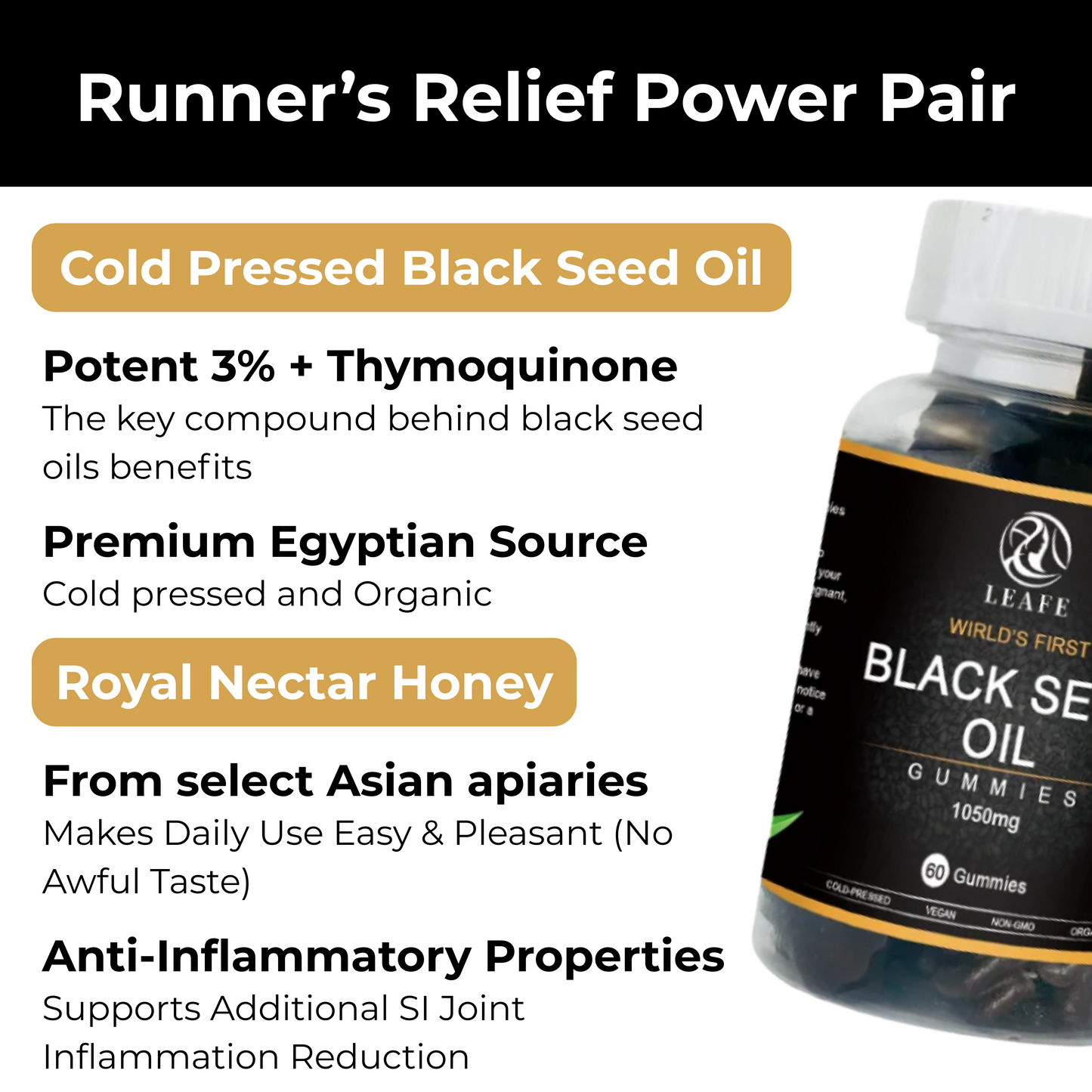 SI Runners Relief Black Seed Oil Gummies